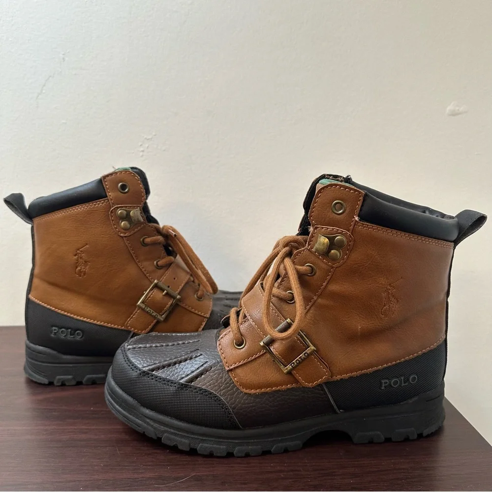Polo Ralph Lauren Colbey Mid II Boots, Size 4, Youth, Kids, Two-Tone
